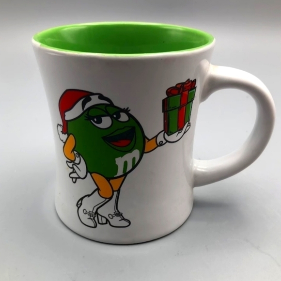 M&M's Green 2008 Holiday Mug ( Hers) Vintage Officially Licensed Collectible New - Picture 1 of 3